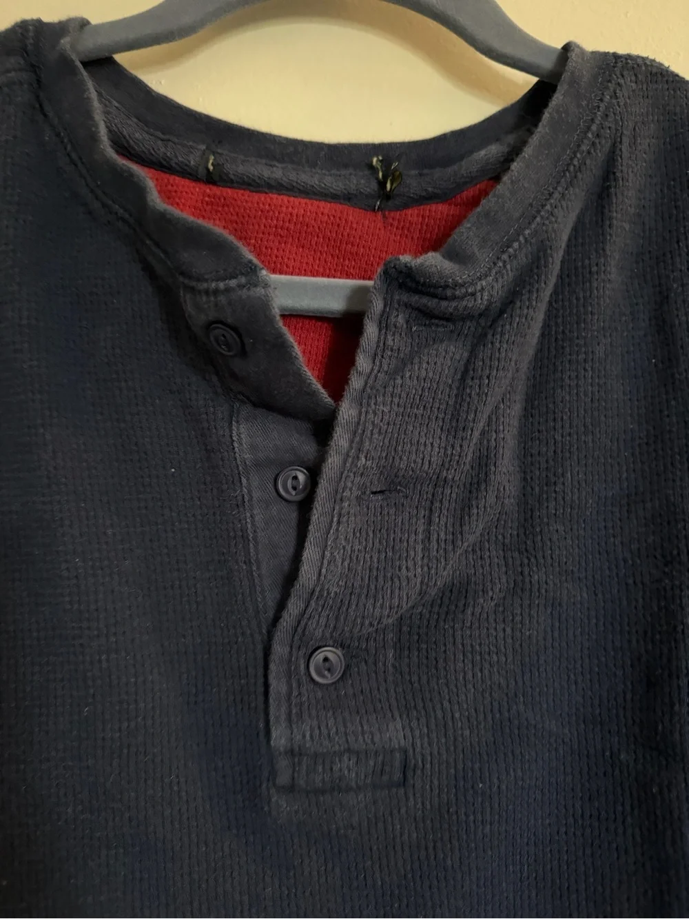 Polo by Ralph Lauren Navy Long-Sleeve Henley with Red Logo